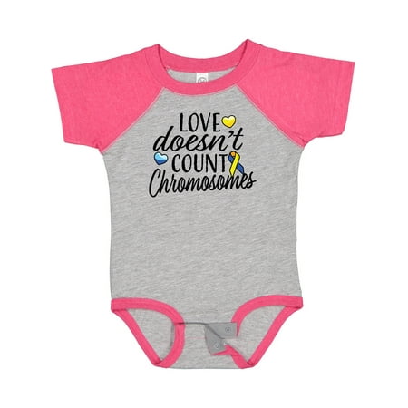 

Inktastic Love Doesnt Count Chromosomes with Yellow and Blue Ribbon Boys or Girls Baby Bodysuit