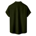 thumbnail image 3 of YDDIAN Mens Short Sleeve Guayabera Shirts Linen Cotton Button Down Mexican Embroidered Cuban Wedding Shirt Summer Tops Army Green XXL, 3 of 4