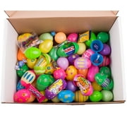 100 Bulk Filled Easter Eggs for Hunt, Assort Styles, w Brand Candy & Chocolate