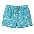 thumbnail image 1 of Bermudas de Baño para Niños SURF CUZ Azul con Flamencos UPF 50+ Talla 3T, 1 of 6