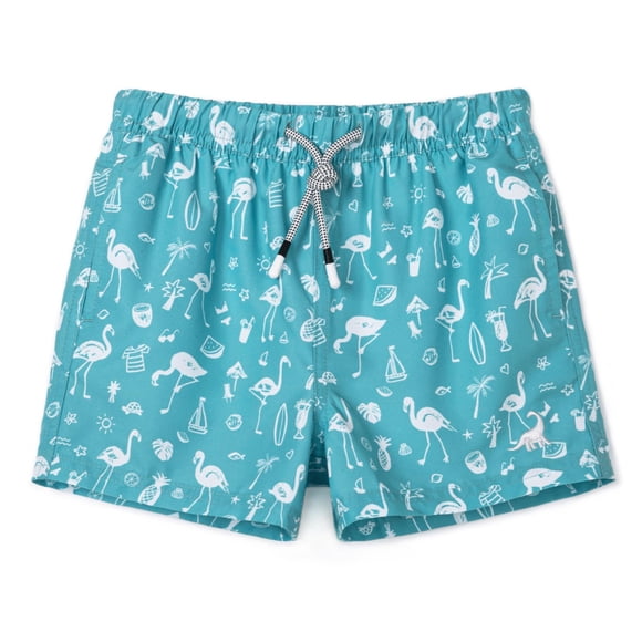 Bermudas de Baño para Niños SURF CUZ Azul con Flamencos UPF 50+ Talla 3T