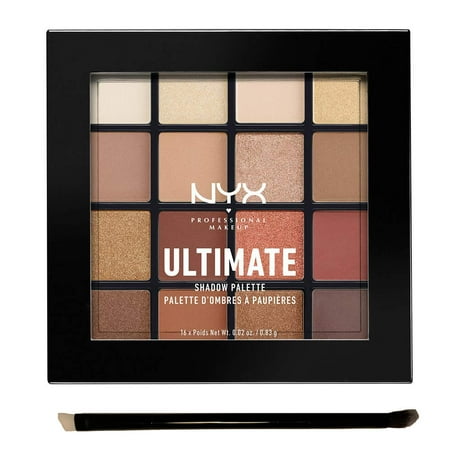 NYX PROFESSIONAL MAKEUP Ultimate Shadow Palette, Eyeshadow Palette, Warm Neutrals With FREE Brush