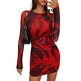 thumbnail image 1 of Vestido PRETTYGARDEN 2025 Tie-Dye de Manga Larga Mini XS, 1 of 8