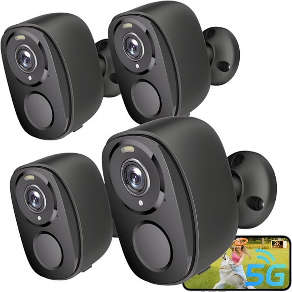 GJX Security Cameras Wireless Outdoor,2K Battery Powered Camera for Home Security with Ip65,Sd/ Free Cloud Storage,No Monthly Fee,Ai Motion Detection,Color Night Vision,2-Way Audio