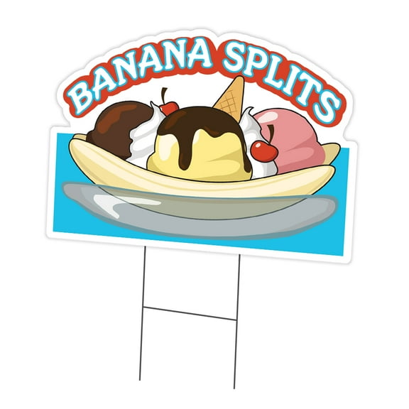 SignMission C-DC-1216-DS-Banana Splits 12 x 16 in. Yard Sign & Stake - Banana Splits