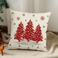 thumbnail image 4 of Puntoco Funda de almohada navideña Funda de almohada de invierno para dormitorio Funda de almohada con estampado navideño Decoración navideña Regalo navideño Funda de almohada roja, 4 of 6