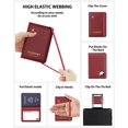 thumbnail image 4 of Funda para pasaporte Stouchi AirTag con RFID para mujer, piel roja, 4 of 7