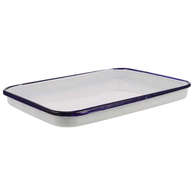 CRAFTHROU 1Pcs Rectangular Enamel Baking Pan Nonstick and Easy to Clean for Baking Casserole Dishes in Kitchen