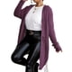 thumbnail image 5 of Cárdigan informal liso con capucha, manga larga, morado, talla grande (para mujer), 5 of 5