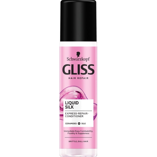 Gliss Kur Liquid Silk Express Acondicionador reparador en aerosol 200 ml / 6,7 fl. Onz.