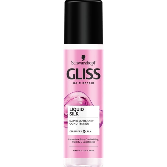 Gliss Kur Liquid Silk Express Acondicionador reparador en aerosol 200 ml / 6,7 fl. Onz.