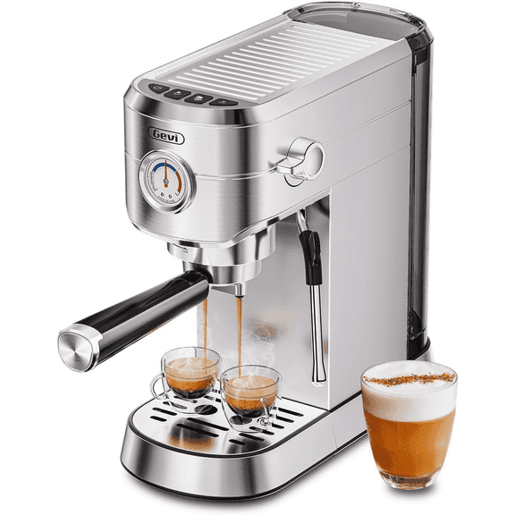 Gevi Professional Espresso Machine, 20 Bar, Stainless Steel