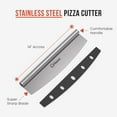 thumbnail image 2 of Chef Pomodoro Pizza Cutter Rocker Blade – Stainless Steel Rocking Pizza Cutter Knife with Cover – Professional Pizza Slicer – Pizza Rocker Knife for Big Pizzas and Flatbreads (14-Inch), 2 of 8