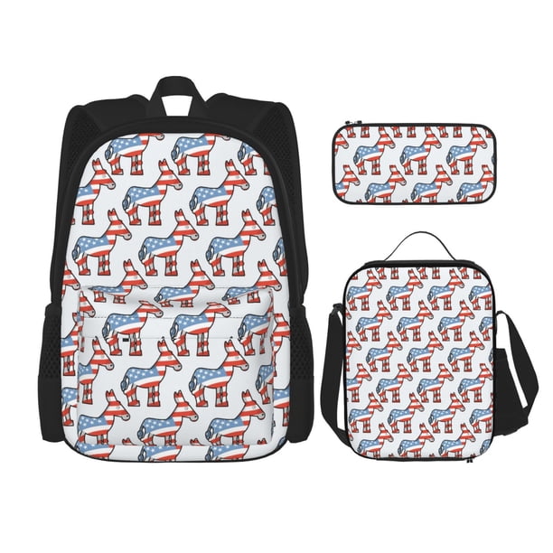 Fotbe Donkey Set Escolar 3 en 1 para Niños - Mochila Duradera con Lonchera Aislante y Estuche para Lápices - Mochila Escolar para Niños y Niñas