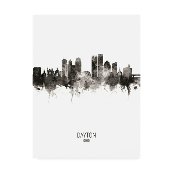 Trademark Fine Art 'Dayton Ohio Skyline Portrait II' Canvas Art by Michael Tompsett