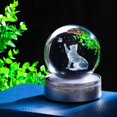 thumbnail image 3 of Bola de cristal 3D Snow Globe Movdyka con forma de gato, 8 cm, luz LED, 3 of 7