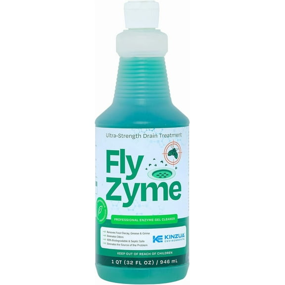 Fly-Zyme, Highly Concentrated Enzyme Drain Cleaner for Pipes, Drain Gel for Fruit Flies, Organic Waste Degrader & Odor Neutralizer, 32 fl oz
