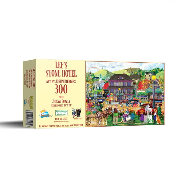 SUNSOUT INC - Lee's Stone Hotel - 300 pc Jigsaw Puzzle by Artist: Joseph Burgess - Finished Size 18" x 24" - MPN# 38927