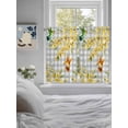 thumbnail image 3 of Spring Forsythia Flowers 2 Panel Kitchen Curtains for Windows, Yellow Floral Hummingbird Gray Plaid Bathroom Privacy Curtain, Home Décor Window Treatment for Bedroom/Living Room 55"x45", 3 of 6