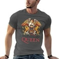 thumbnail image 5 of Vintage Rock Band Logo Print T-Shirt, Classic Crest Design Breathable Cotton Tee for Music Fans, Men & Women Dark Gray-style L, 5 of 7