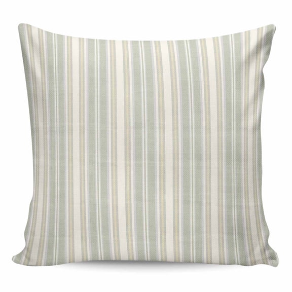 Light Green Lines Pillow Covers 16x16 Inch Decorative Throw Pillow Cover, Retro Minimalist Stripes Pattern Sofa Pillowcases Accent Cushion Case Home Decor Bedroom Living Room
