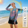 thumbnail image 5 of FORMRS Womens Long Sleeve Shirts UPF 50+ Sun Protection Quick Dry Fishing Hiking Tops, Size S-2XL, Psychedelic Jellyfish, 5 of 8