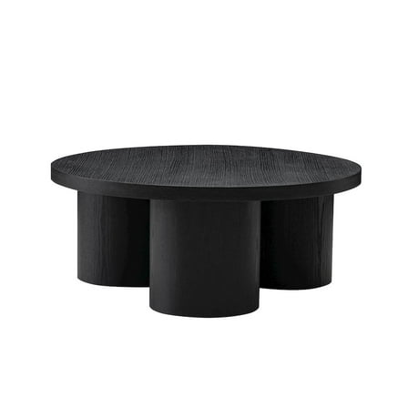 Modrest Babson - Modern Black Oak Round Coffee Table