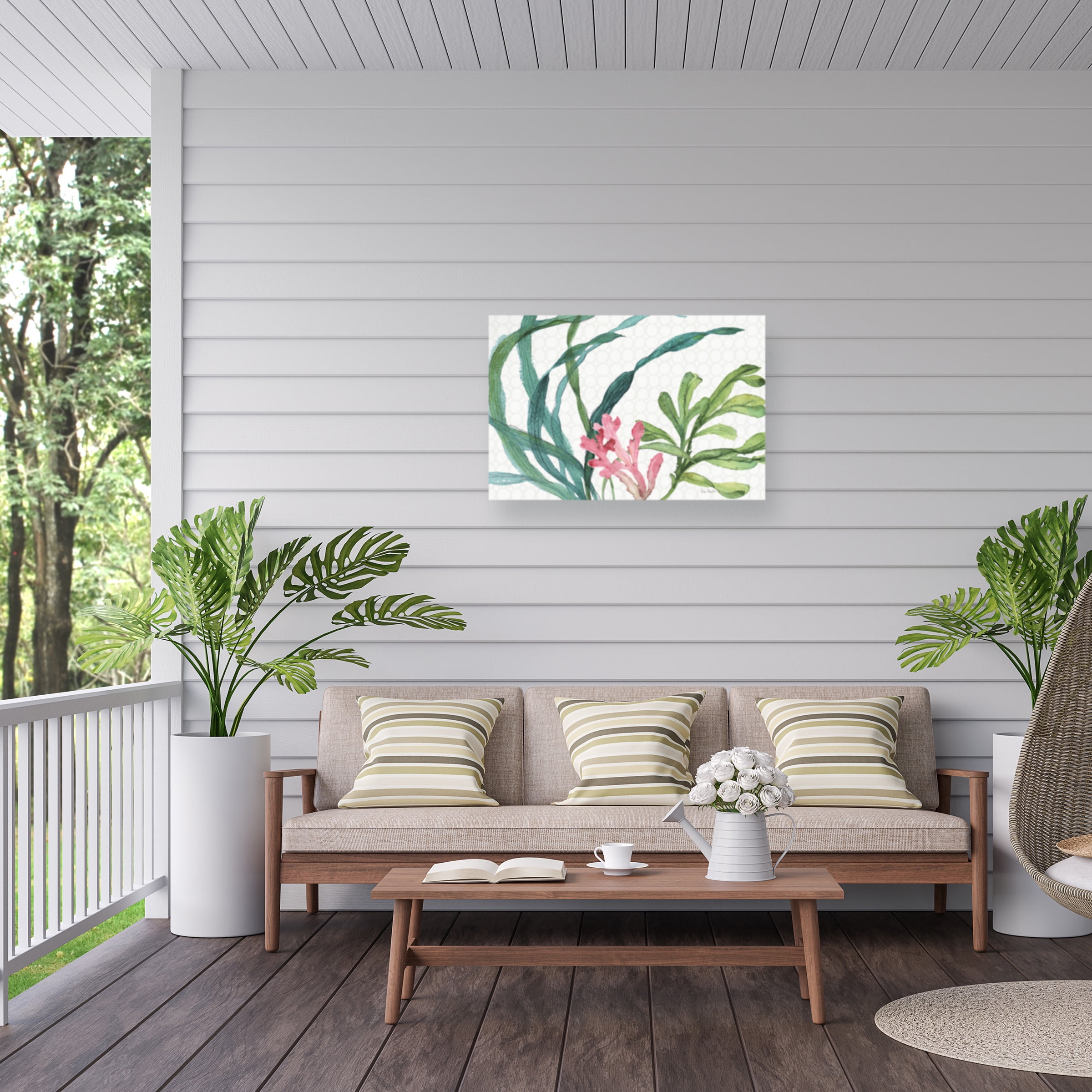 Lisa Audit 'Mixed Greens XVII' Outdoor Canvas 16x18