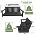 thumbnail image 2 of HDPE 3-Seater Porch Swing, 5-ft Bench Swing with Foldable Cup Holders,18/8 Stainless Steel Hardware, High Backrest and Deep Contoured Seat (Black, 5-feet), 2 of 7
