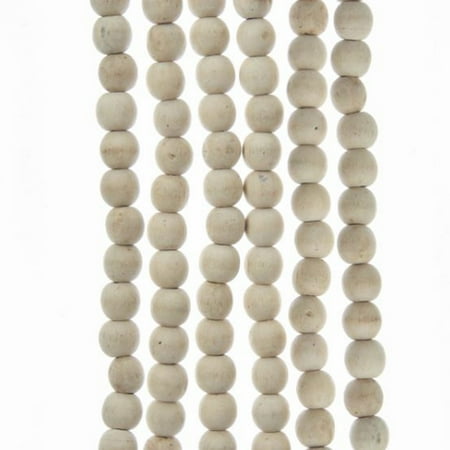 Metal Beaded Garland - Natural Wood Beaded Garland