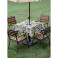 thumbnail image 4 of Outdoor Tablecloth with Umbrella Hole for Patio/Picnic/Party/Camping, Summer Ocean Waterproof Table Cloth Square Cover Washable, Nautical Coastal Fish Food Wine Crab Retro (60"x 60"), 4 of 8