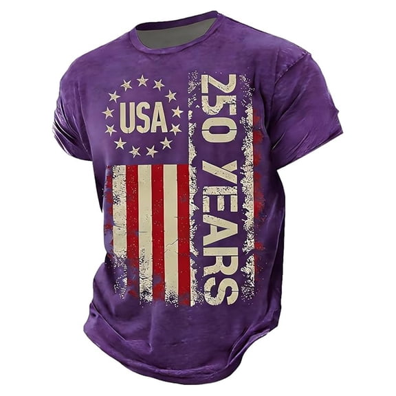 WAYUTE Patriotic Boys Graphic Tee for Independence Day Celebration Kids Round Neck T Shirt Lightweight Summer Daily Wear