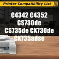 thumbnail image 2 of 71C10K0 71C10C0 71C10M0 71C10Y0 Toner Cartridge, Compatible for Lexmark C4342, C4352, CS730de, CS735de, CX730de, and CX735adse Printers —— High-Yield Print Volume with Chip, 2 of 7