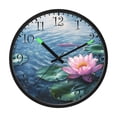 thumbnail image 2 of Voice Activated Clock with Glow Light 12 Inch Large Silent Wall Clock Battery Operated for Home Decor A Pink Lotus, 2 of 8