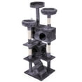 thumbnail image 6 of Pet-Story 59" Cat Tree, Cat Tower with Scratching Ball, Plush Cushion, Ladder and Condos for Indoor Cats, Gray, 6 of 9