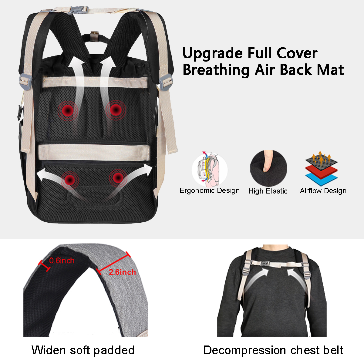 HAPPYLUOKA 3 in 1 Diaper Backpack with Changing Station, Baby Boy Diaper Bags, Baby Girl Nappy Bag, Mauve
