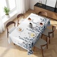 thumbnail image 3 of Blue Botanical Table Cloth Waterproof Tablecloths, Dragonfly Flower Leaf Retro Ink Style Tablecloth Dining Table Cover for Kitchen Party Tabletop Outdoor, Rectangle Tablecloth 54x108 Inch, 3 of 9