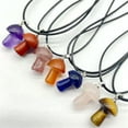 thumbnail image 3 of K-KED 50pc Wholesale Natural Gem Stone Quartz Crystal Carved Mushroom Pendant Necklace-Amethyst, 3 of 8