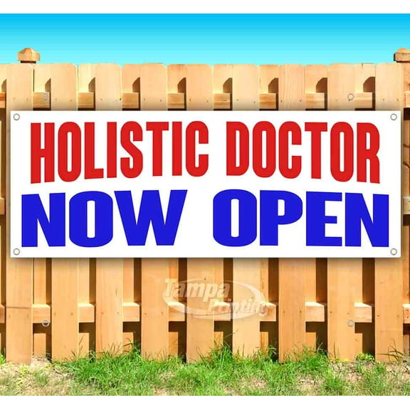 Holistic Medicine Now Open 13 oz Vinyl Banner With Metal Grommets