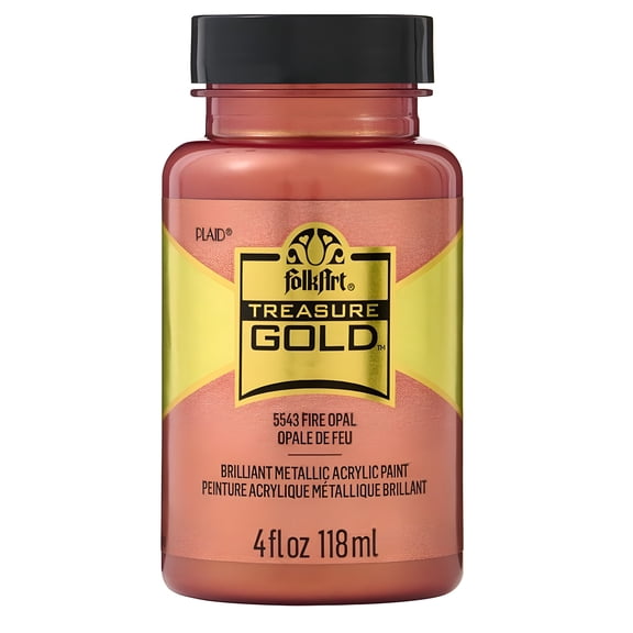 FolkArt Treasure Gold Acrylic Paint, Metallic Finish, Fire Opal, 4 fl oz