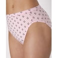 thumbnail image 4 of Hanes Ultimate ComfortSoft Women's Underwear High Cut, 5-Pack, Cotton Stretch Ballerina Slipper PE Heather/White/Concrete Heather/Black/Quad Dots 9, 4 of 5