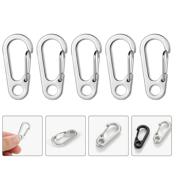 Mobutofu 10Pcs D Shaped Small Carabiner Clips Zinc Alloy for Backpack Attachment Climbing Hiking