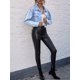 thumbnail image 5 of Txlixc Chaqueta de vaquero corta para mujeres, manga larga casual para adultos, dobladillo desgastado y solapa Txlixc  moda, 5 of 8