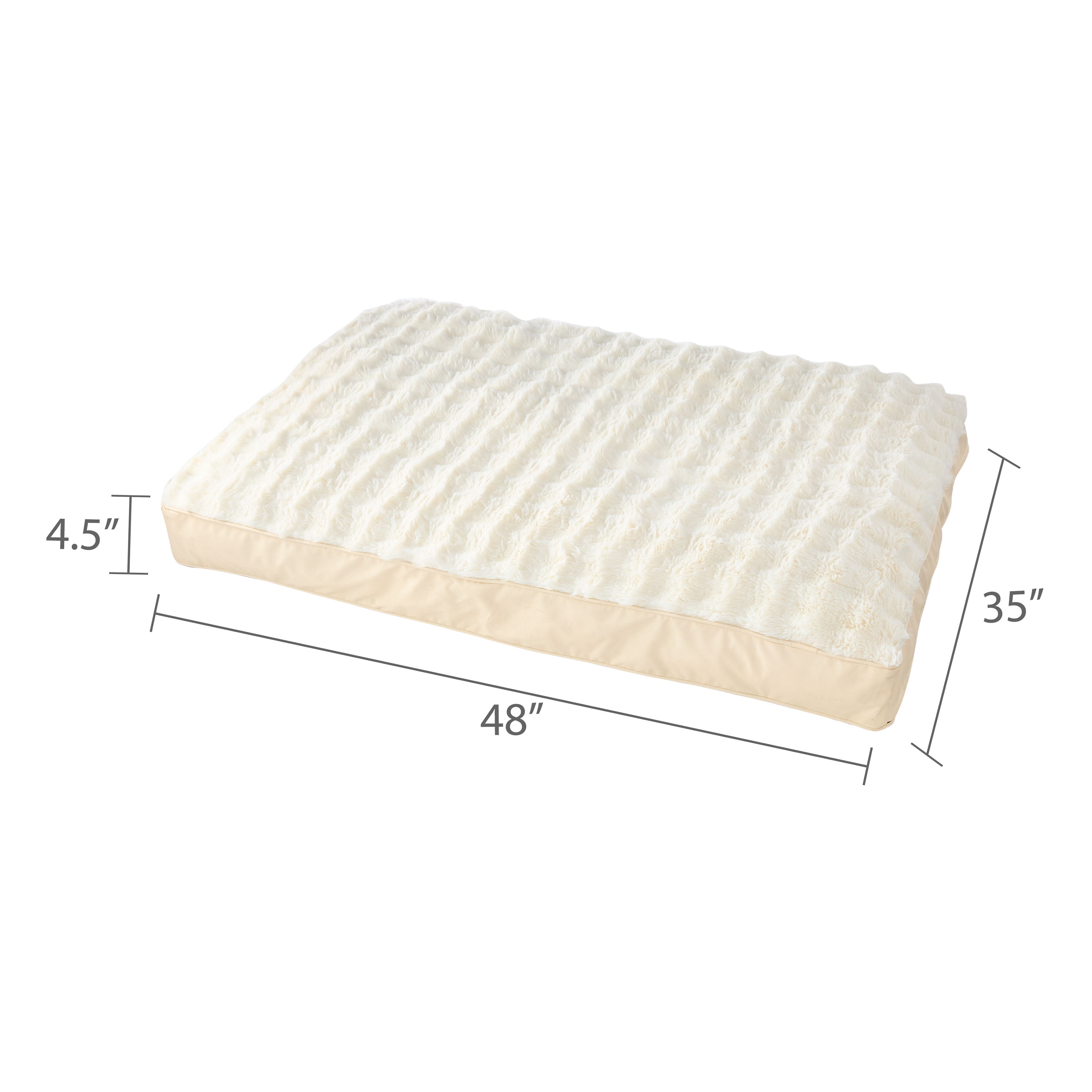 Vibrant Life Extra Large Faux Leather Orthopedic Pet Bed, Tan, 48" x 35"