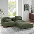 thumbnail image 2 of Solace3-Piece Modular Corduroy Upholstered Sectional Sofa in Fern, 2 of 10