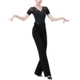 thumbnail image 2 of YM YOUMU Women Latin Modern Ballroom Dance Flare Pants High Waist Stretchy Practice Trousers, 2 of 4