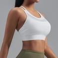 thumbnail image 5 of vdgthytj Yoga Tank Tops for Women with Built in Bra Sleeveless Crew Neck Cross Back Slim Fitted Quick Dry Gym Workout Crop Tops, 5 of 6