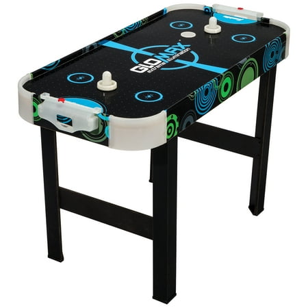 Franklin Sports Glomax Glow-in-the-Dark Air Hockey Table, 40&quot; x 20&quot; x 27&quot;
