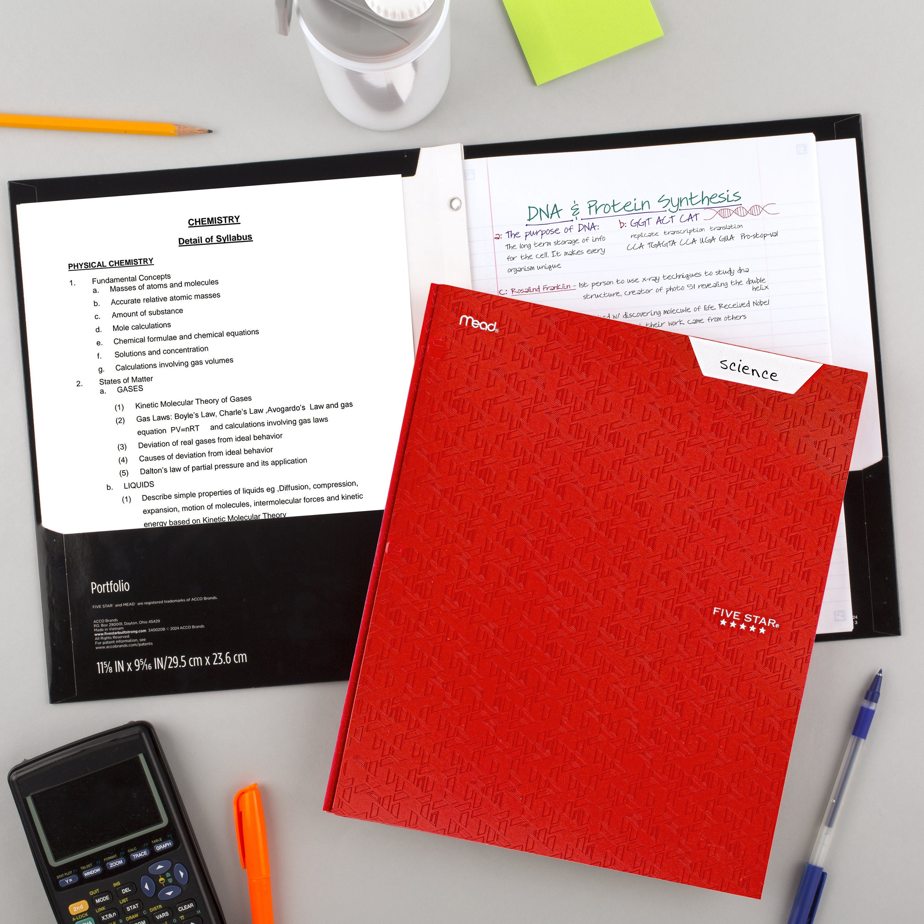 Five Star 2-Pocket Folder with Prong Fasteners, Red (34557)