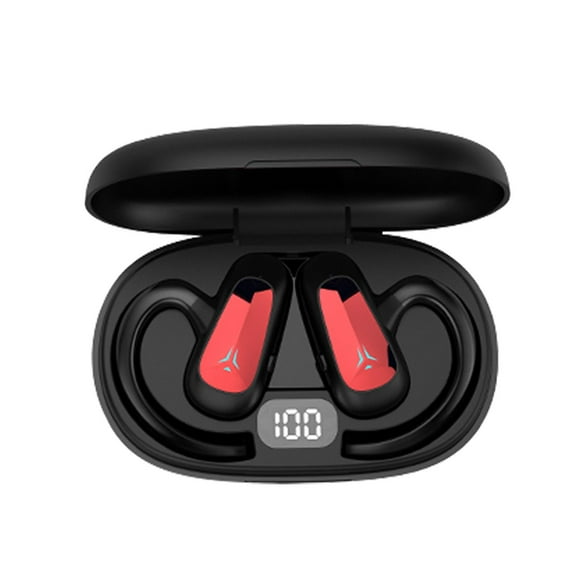 Auriculares Auriculares Resistentes al Sudor Pantalla LED Micrófono Incorporado Sonido Estéreo Auricular para Rojo